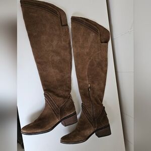 NEW Vince Camuto Karinda Over the Knee Boot, Brown Suede Women Size 6.5 $239